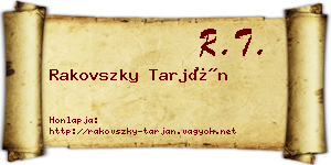 Rakovszky Tarján névjegykártya